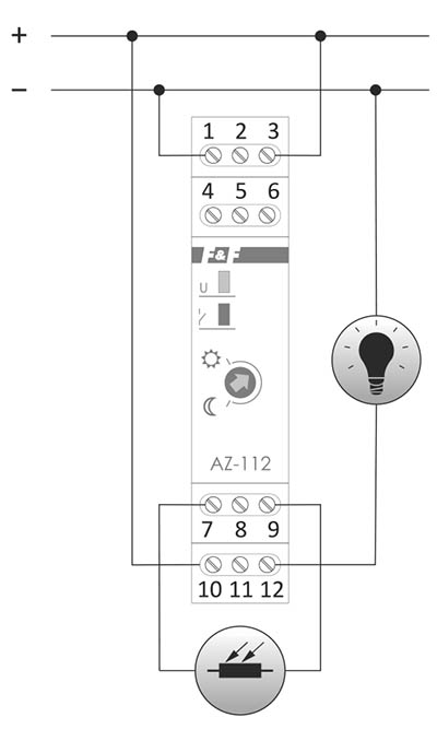Schemat podłączenia dla AZ-112 PLUS 24 V